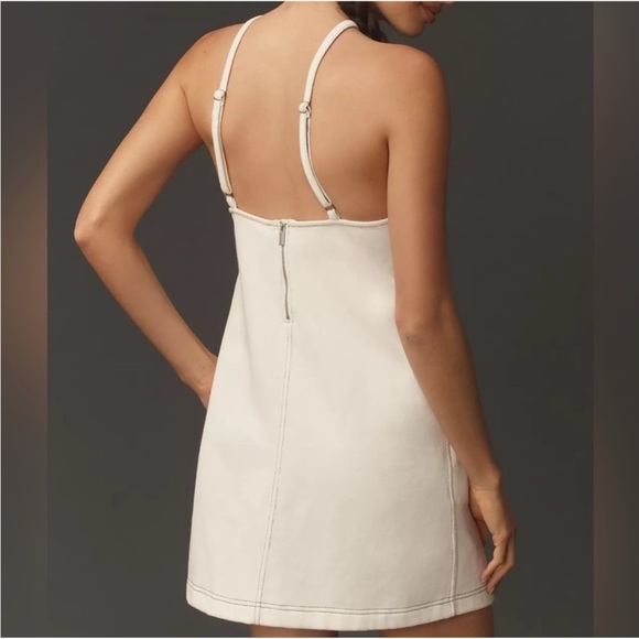 NWT Anthropologie Daily Practice White Halter Dress - Picture 3 of 13
